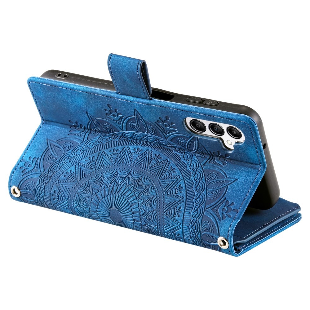 Étui portefeuille Mandala Samsung Galaxy S24 FE, bleu