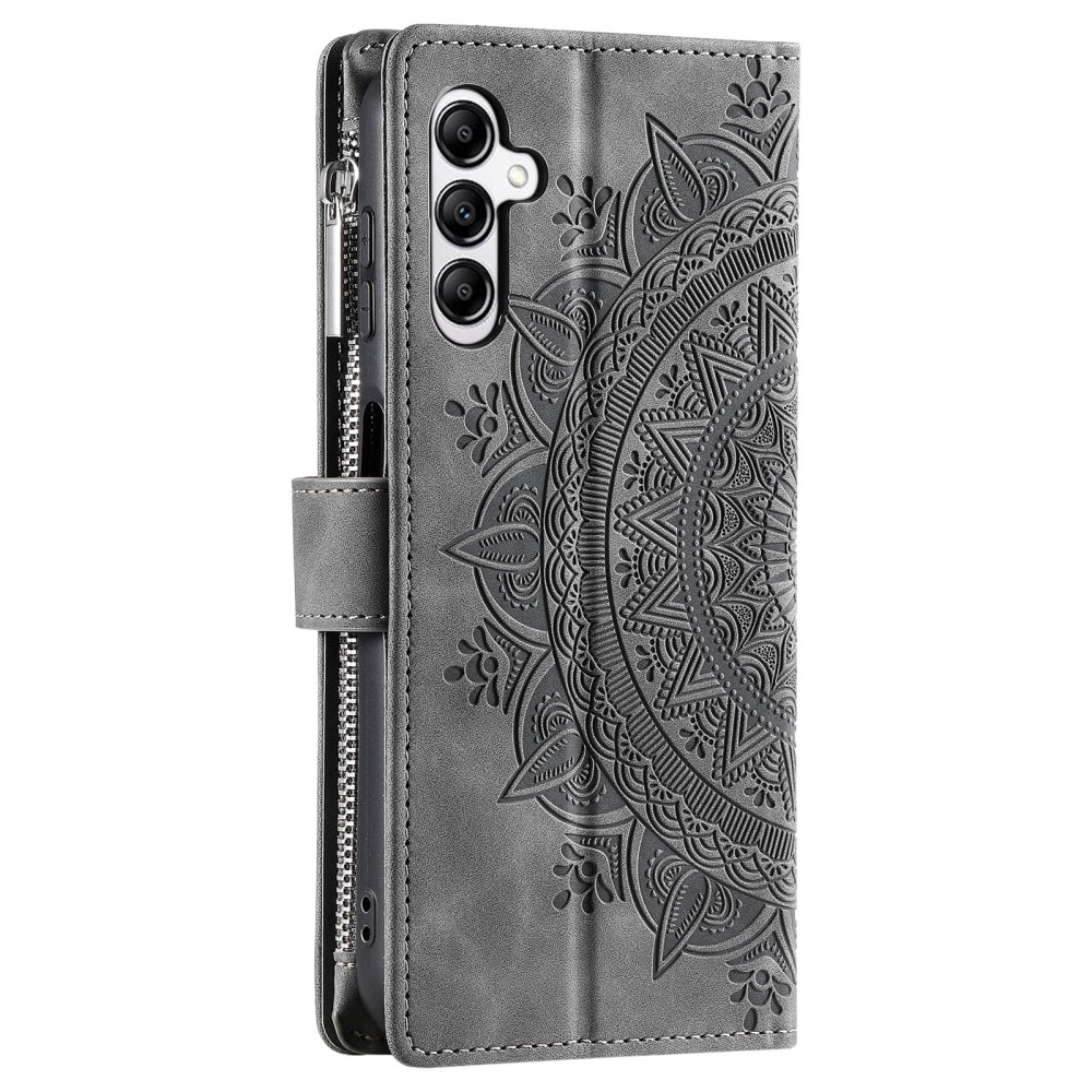 Étui portefeuille Mandala Samsung Galaxy S24 FE, gris