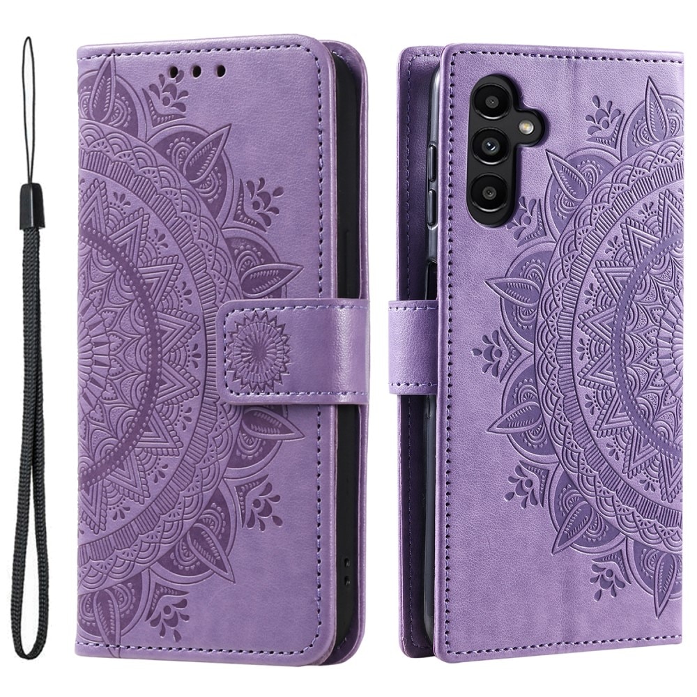 Étui en cuir Mandala Samsung Galaxy S24 FE, violet