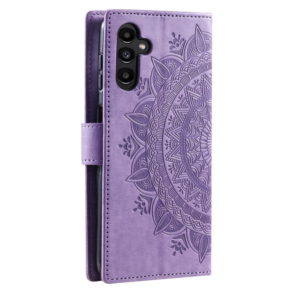 Étui en cuir Mandala Samsung Galaxy S24 FE, violet