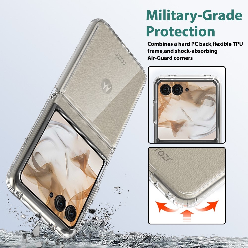 Coque hybride pour Motorola Razr 50, transparent