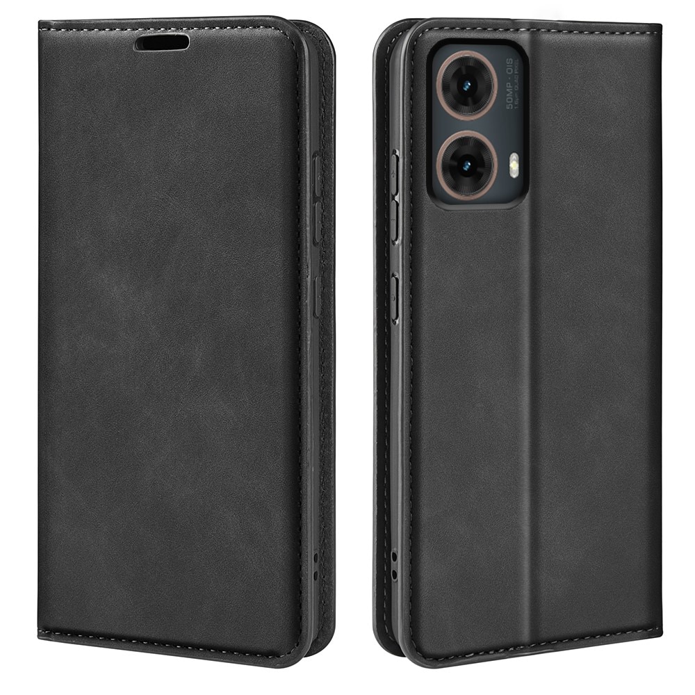 Coque portefeuille mince Motorola Moto G85, noir