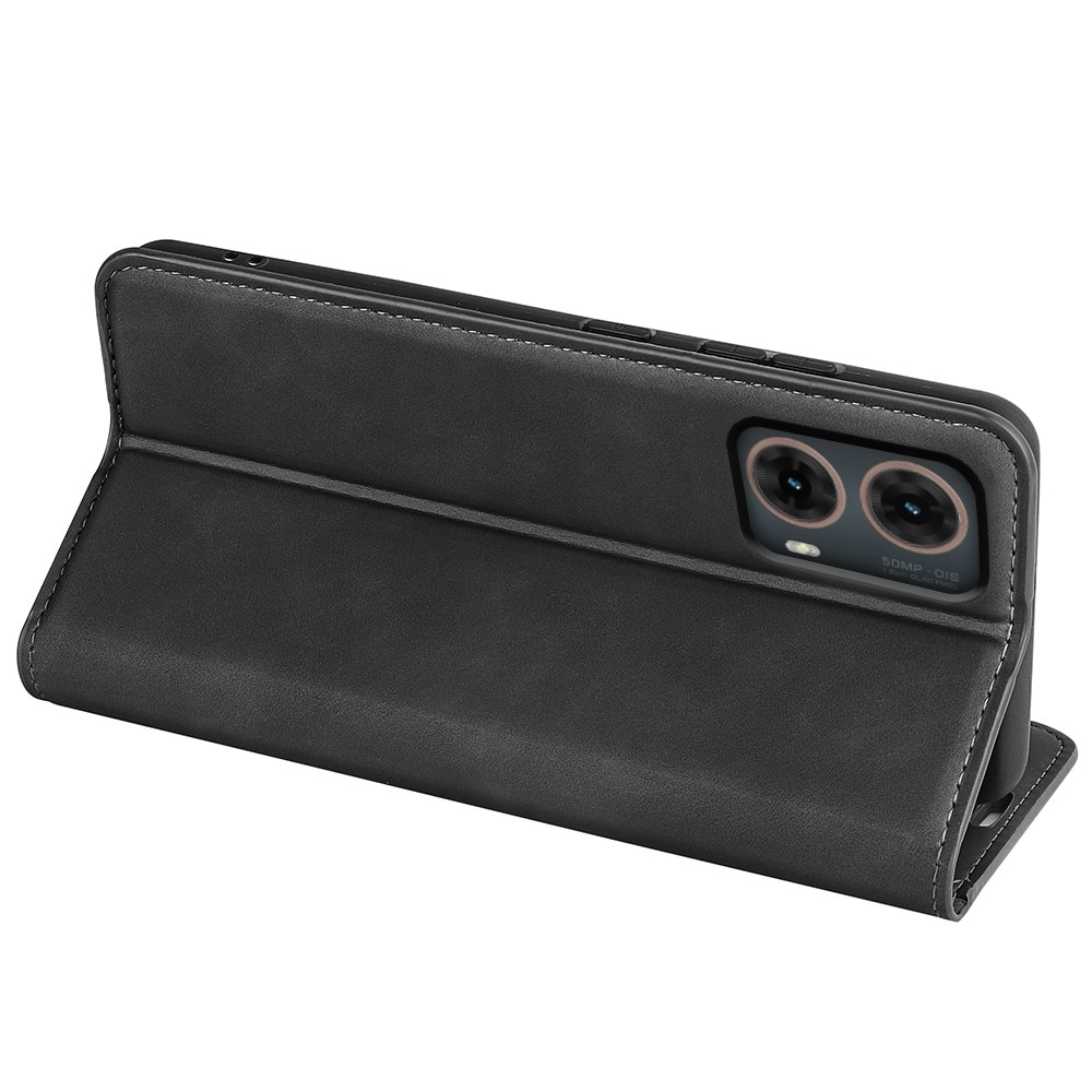 Coque portefeuille mince Motorola Moto G85, noir