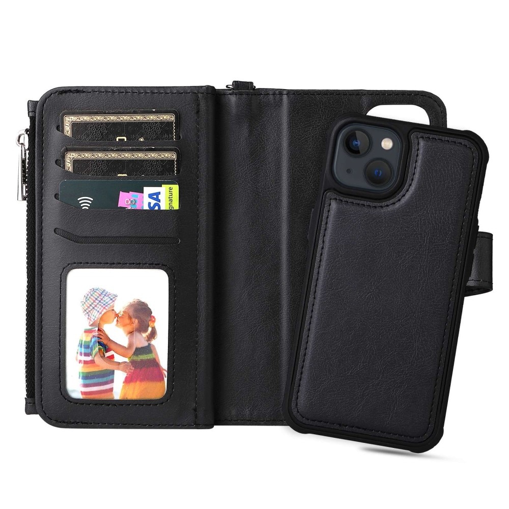 Zipper Magnet Wallet iPhone 14 Noir