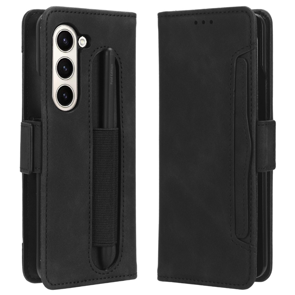 Multi-Cartes Etui Portefeuille avec rangement S-pen Samsung Galaxy Z Fold 6, noir