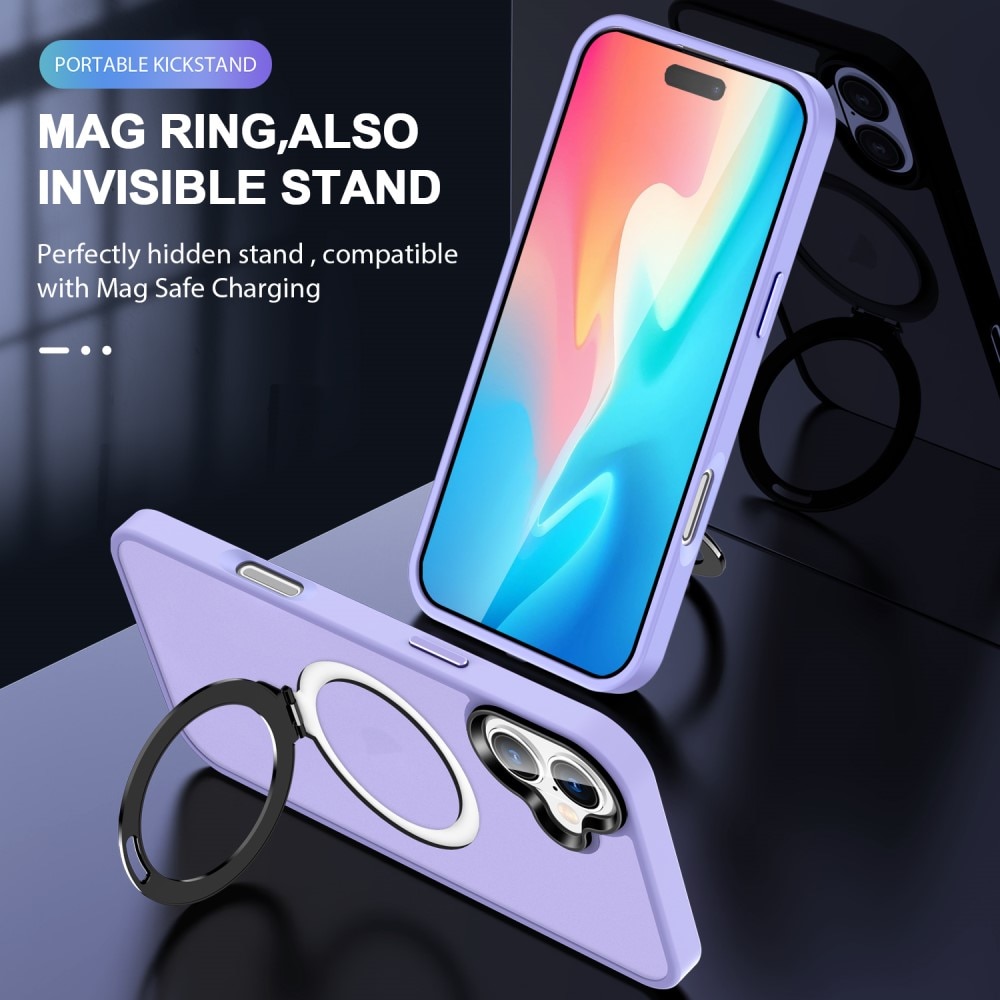 Coque hybride MagSafe Ring iPhone 16, Violet