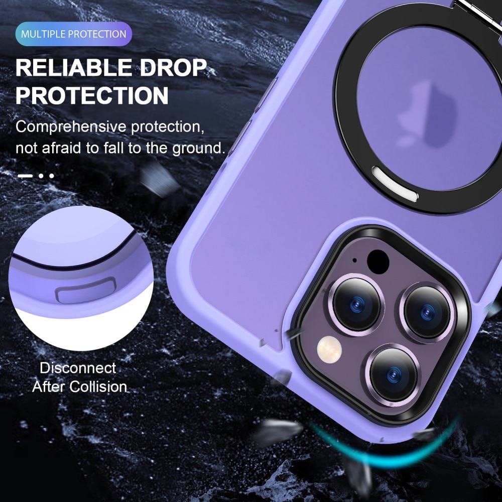 Coque hybride MagSafe Ring iPhone 16 Pro Max, Violet