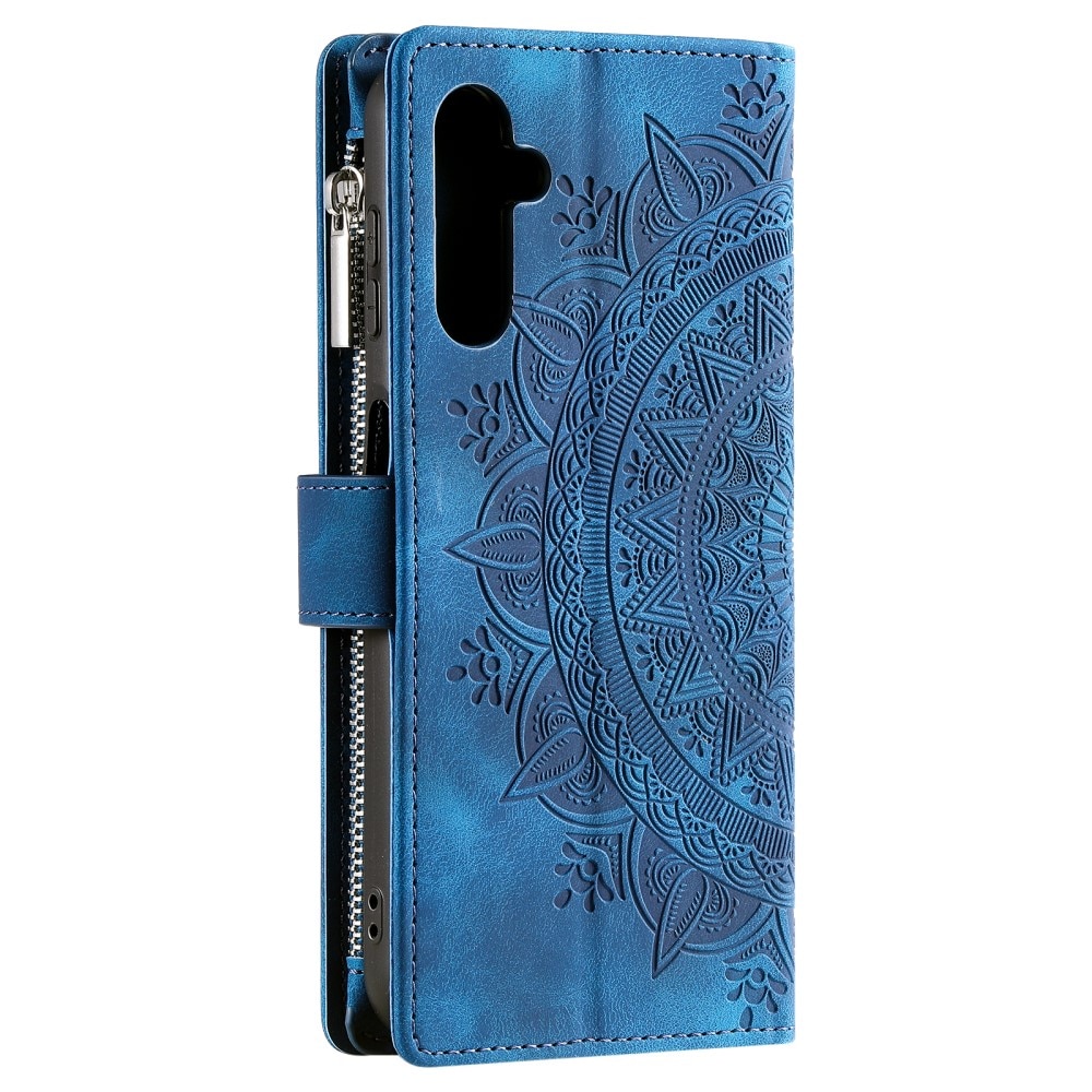 Étui portefeuille Mandala Samsung Galaxy A16, bleu