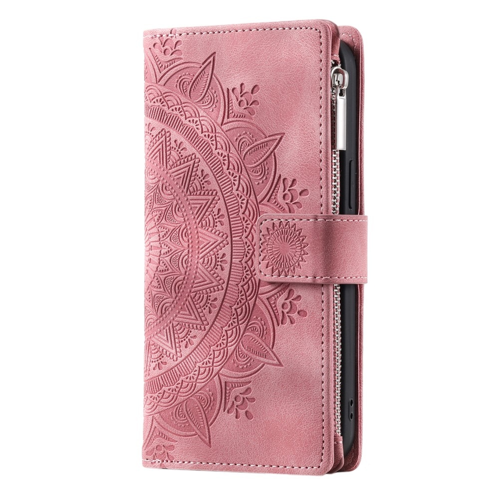 Étui portefeuille Mandala Samsung Galaxy A16, rose