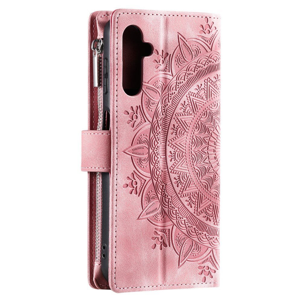 Étui portefeuille Mandala Samsung Galaxy A16, rose