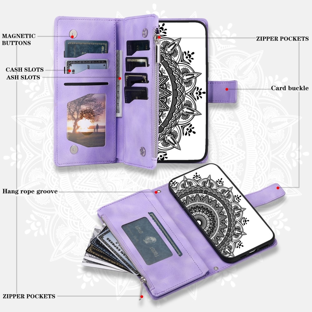 Étui portefeuille Mandala Samsung Galaxy A16, violet