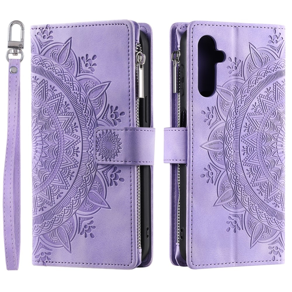 Étui portefeuille Mandala Samsung Galaxy A16, violet