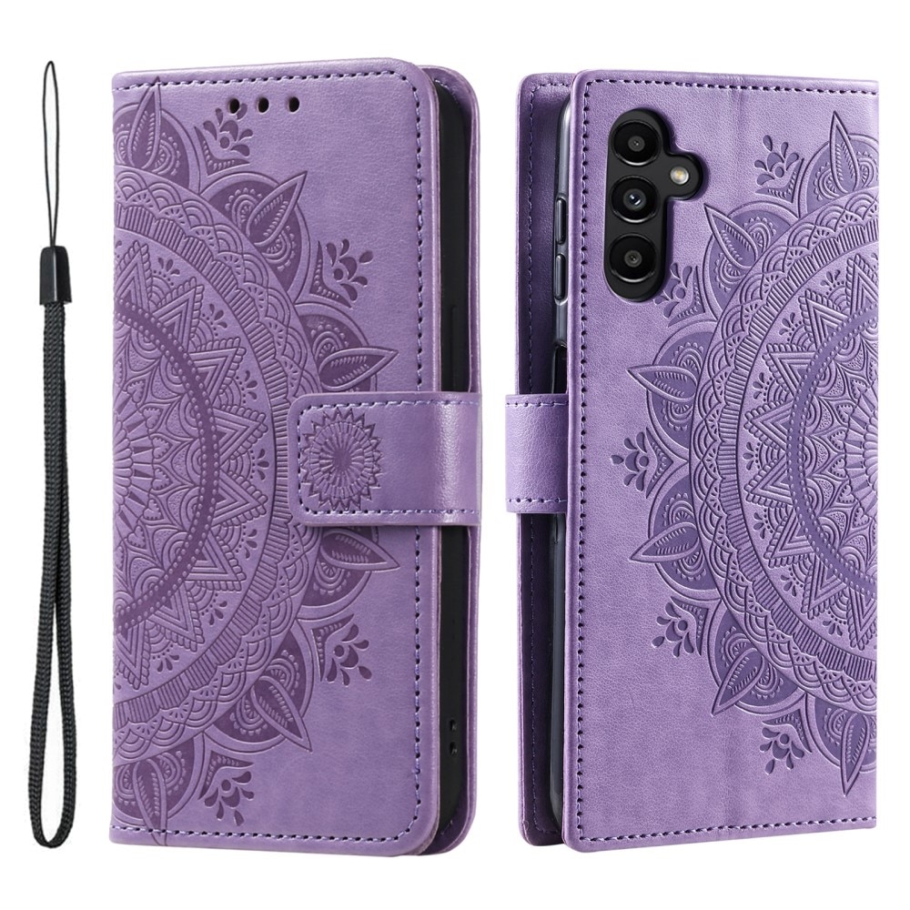 Étui en cuir Mandala Samsung Galaxy A16, violet