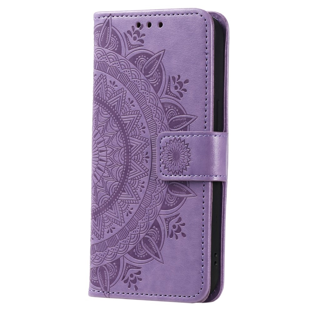 Étui en cuir Mandala Samsung Galaxy A16, violet