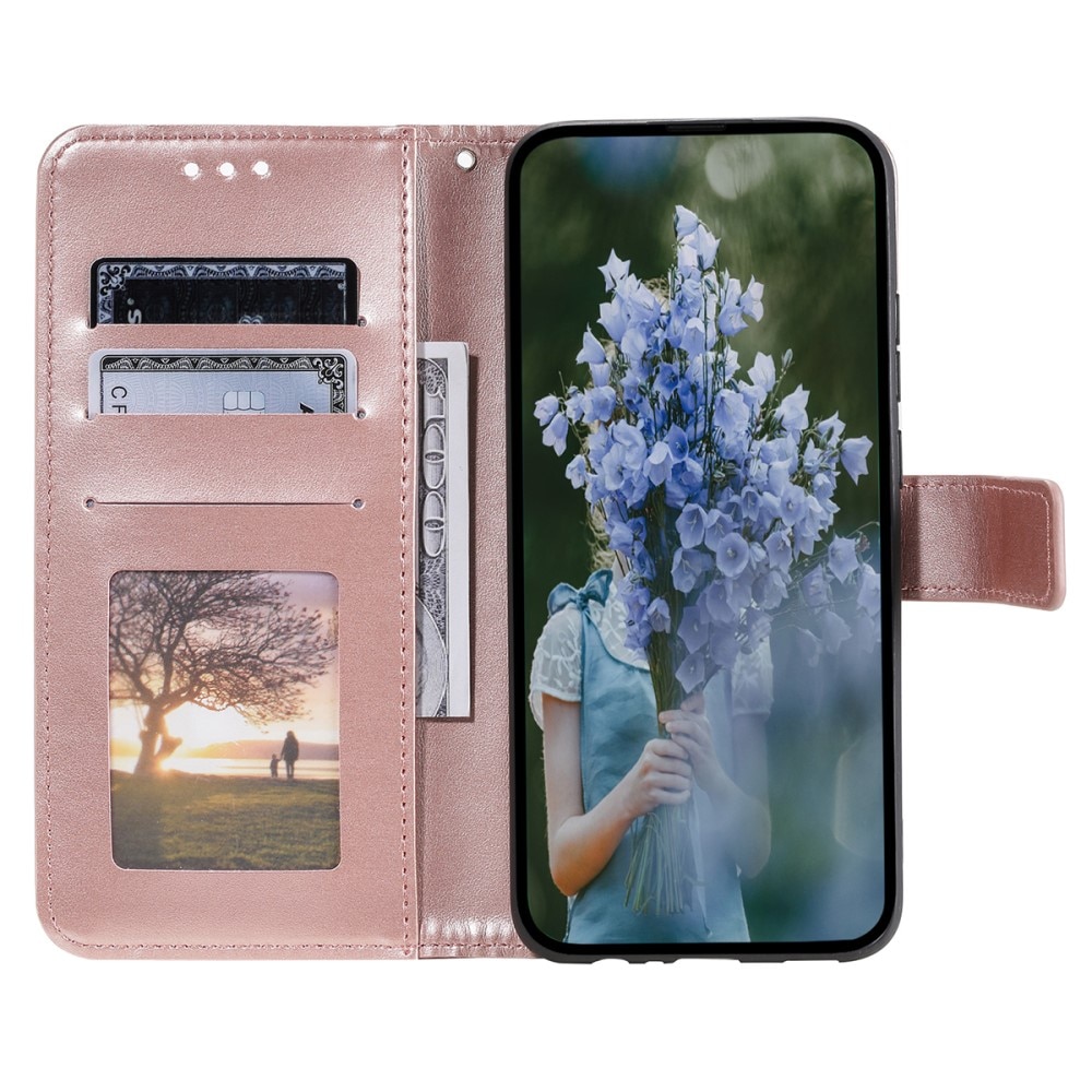 Étui en cuir Mandala Samsung Galaxy A16, or rose