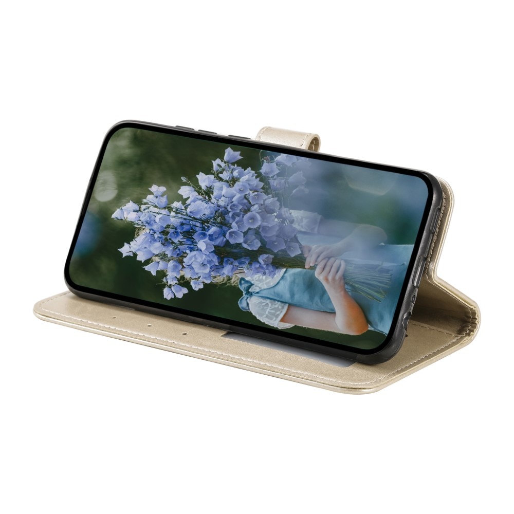 Étui en cuir Mandala Samsung Galaxy A16, or