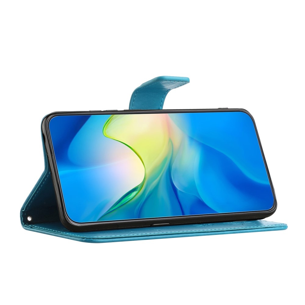 Étui en cuir à papillons pour Samsung Galaxy A16, bleu