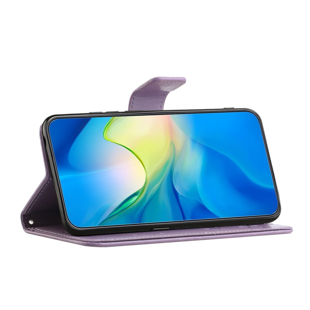 Étui en cuir à papillons pour Samsung Galaxy A16, violet