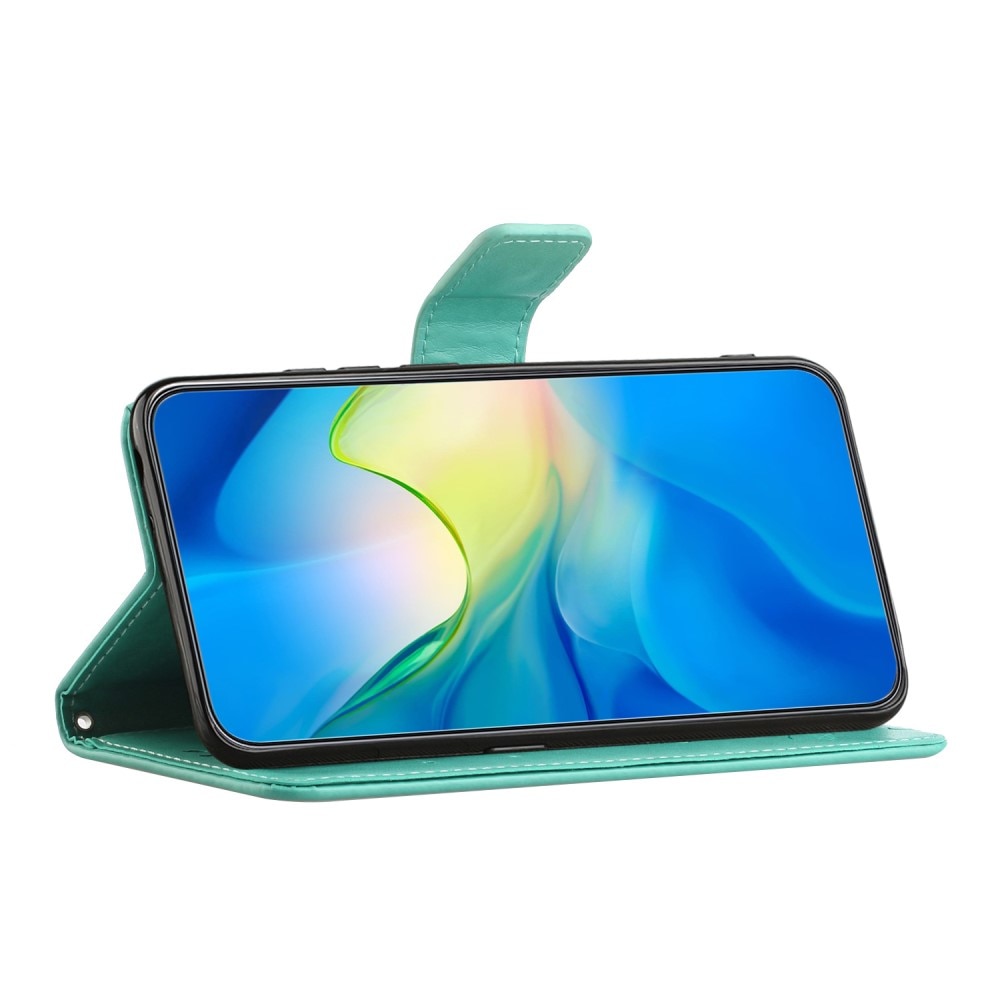 Étui en cuir à papillons pour Samsung Galaxy A16, vert