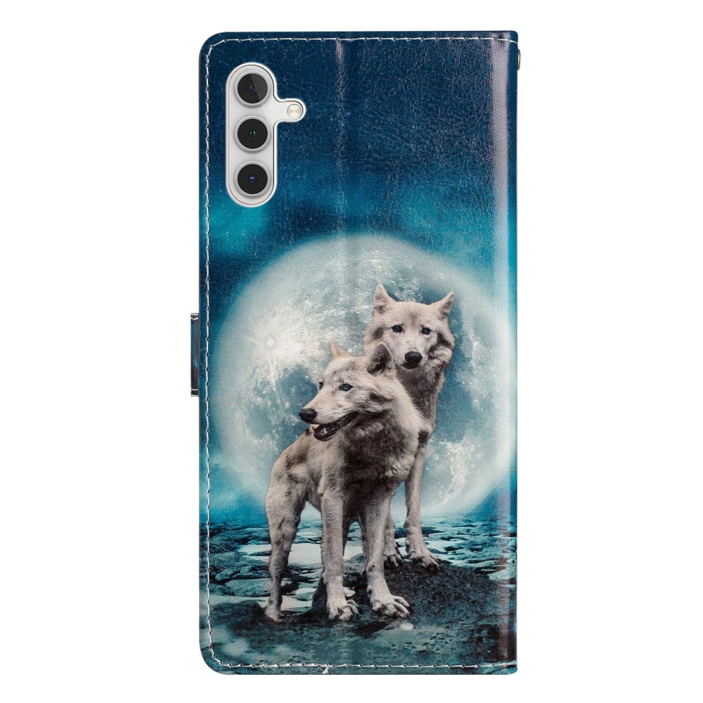 Coque portefeuille Samsung Galaxy A16, loups