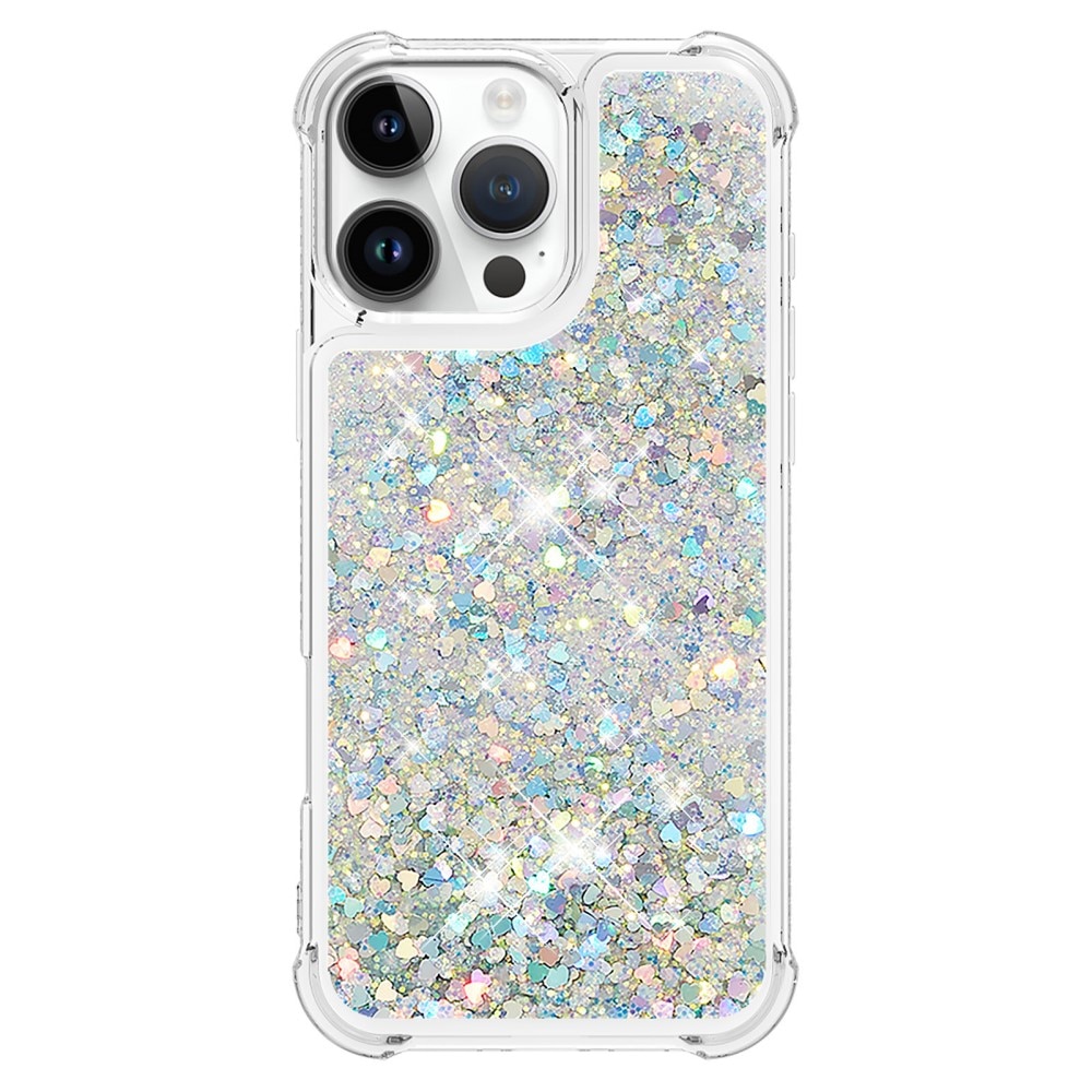 Coque Glitter Powder TPU iPhone 16 Pro, argent