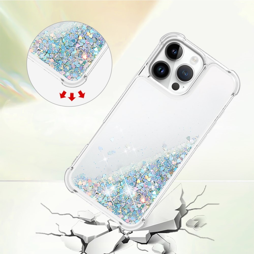 Coque Glitter Powder TPU iPhone 16 Pro, argent