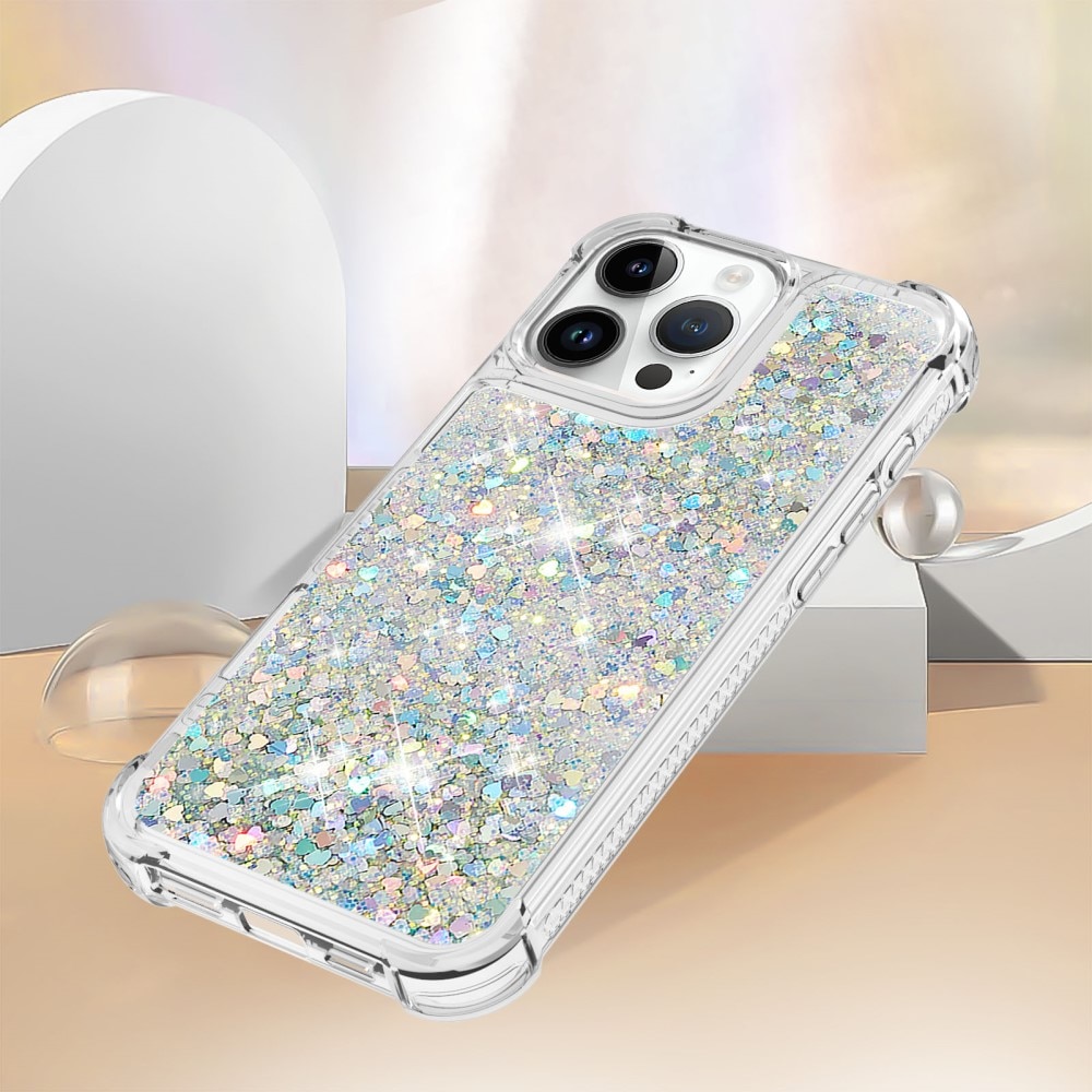 Coque Glitter Powder TPU iPhone 16 Pro, argent