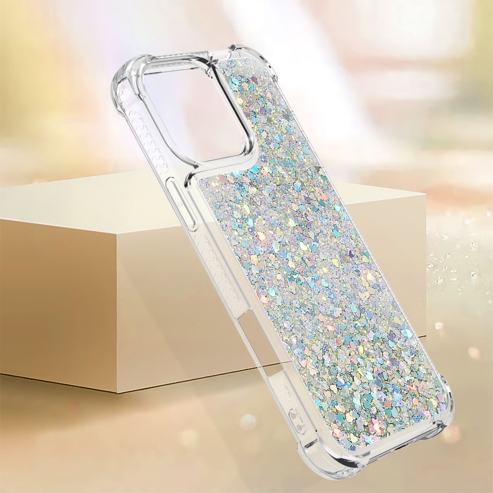 Coque Glitter Powder TPU iPhone 16 Pro, argent