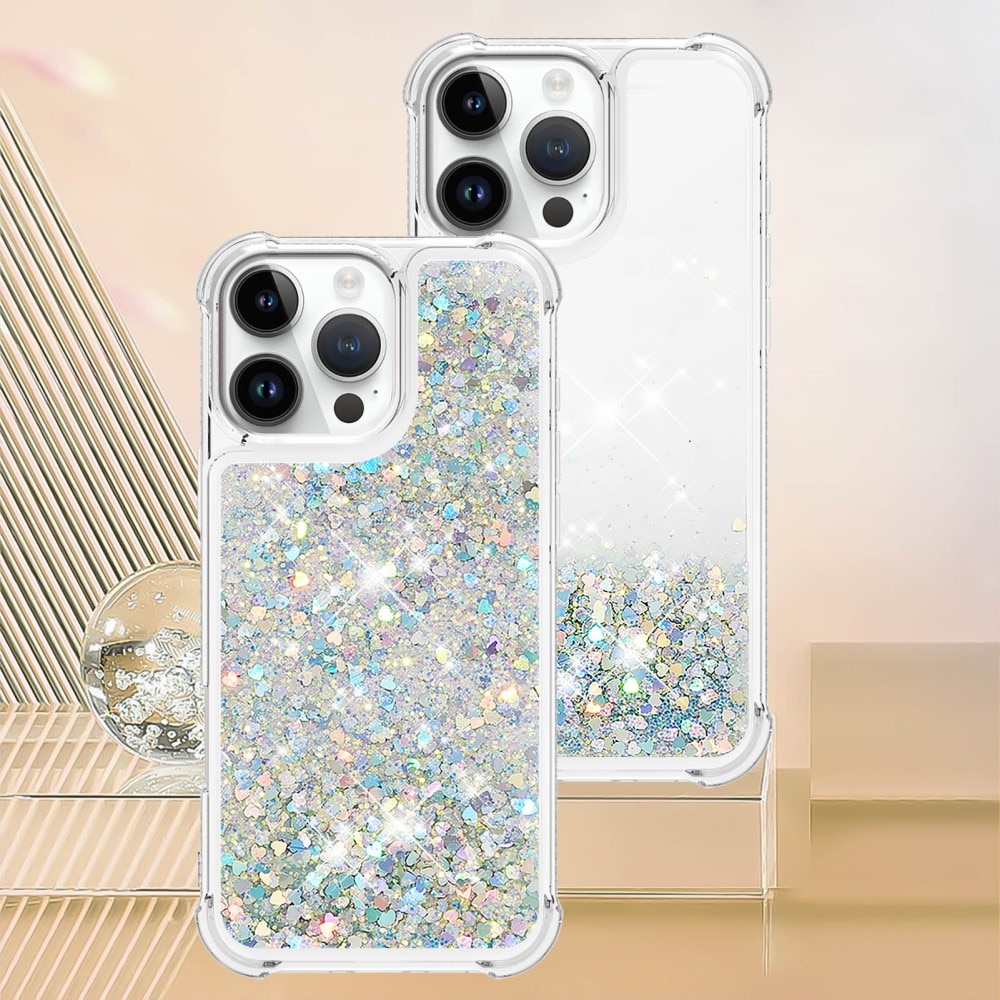 Coque Glitter Powder TPU iPhone 16 Pro, argent