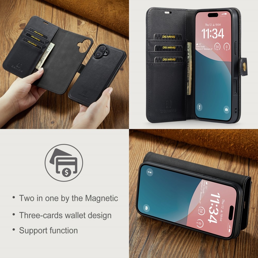 Étui portefeuille Magnet Wallet iPhone 16 Plus, Black