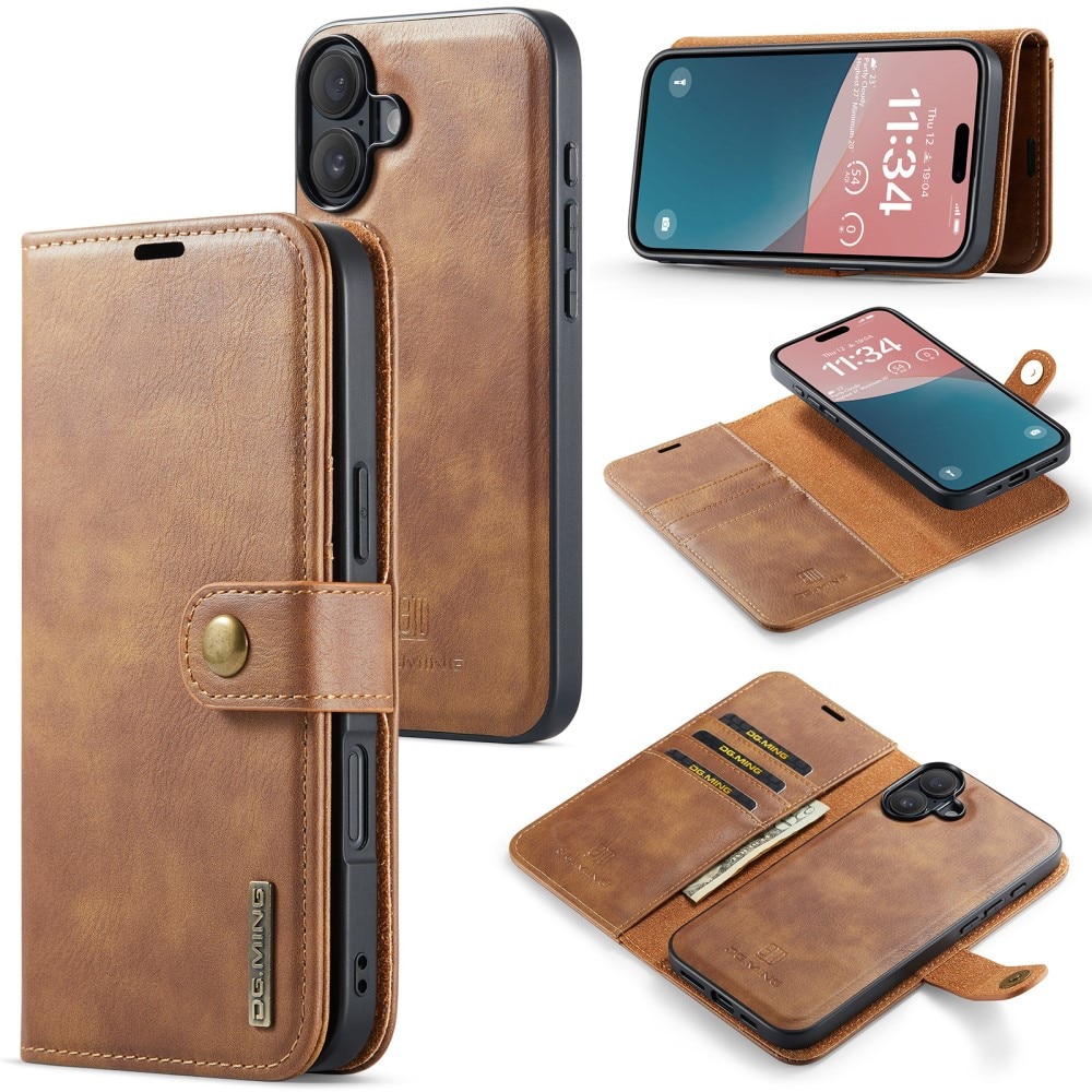 Étui portefeuille Magnet Wallet iPhone 16 Plus, Cognac