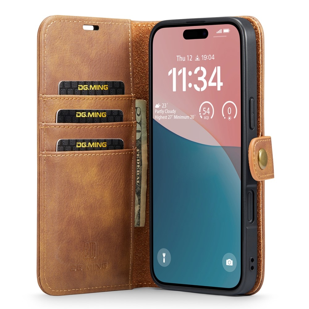 Étui portefeuille Magnet Wallet iPhone 16 Plus, Cognac