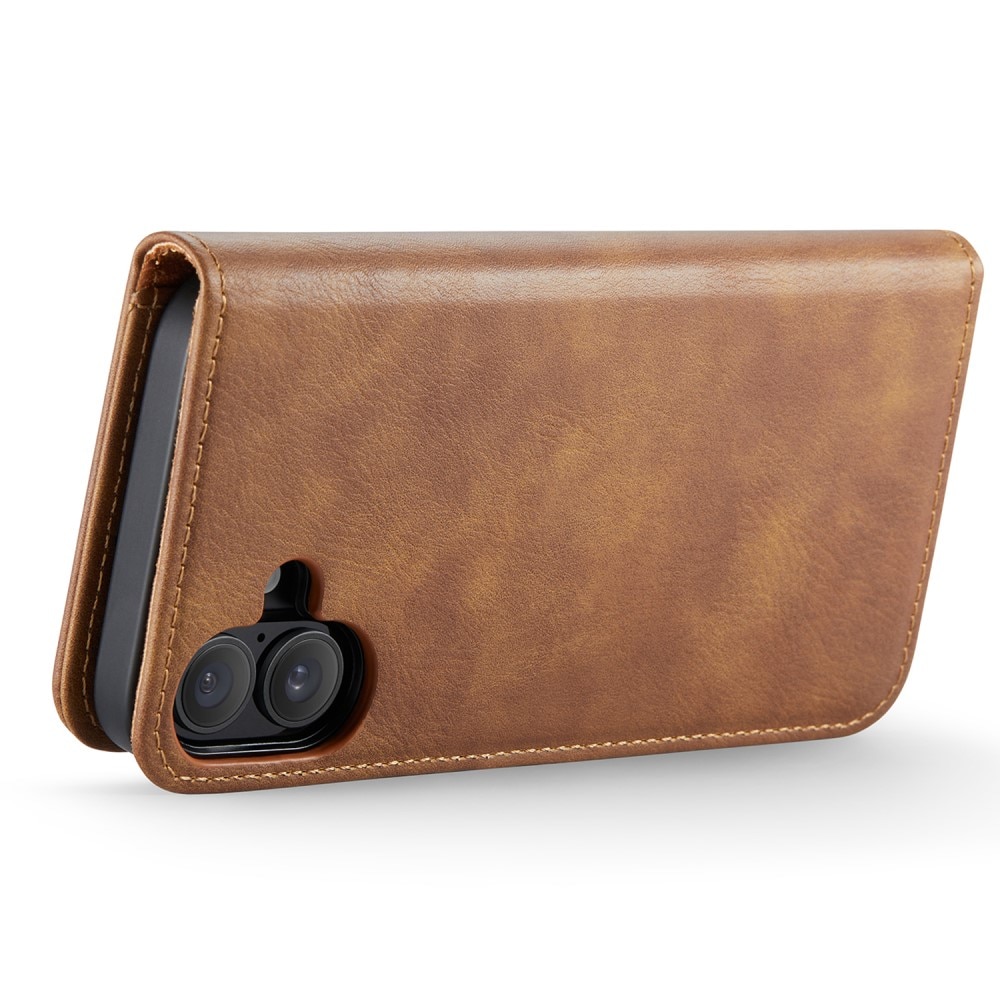 Étui portefeuille Magnet Wallet iPhone 16 Plus, Cognac