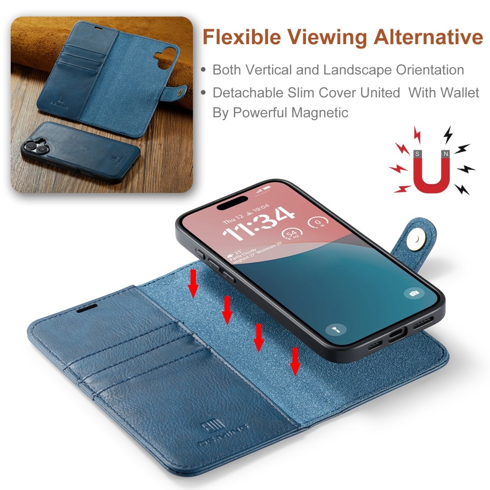 Étui portefeuille Magnet Wallet iPhone 16 Plus, Blue