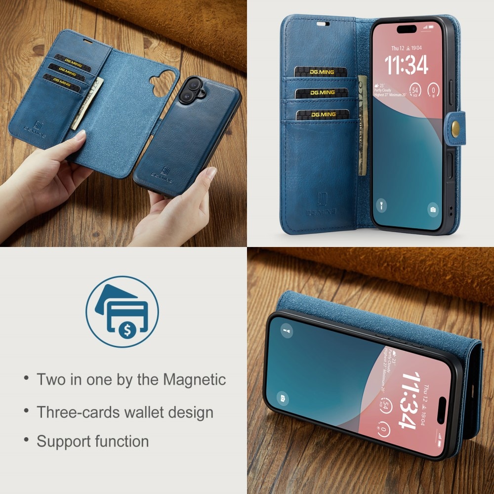 Étui portefeuille Magnet Wallet iPhone 16 Plus, Blue