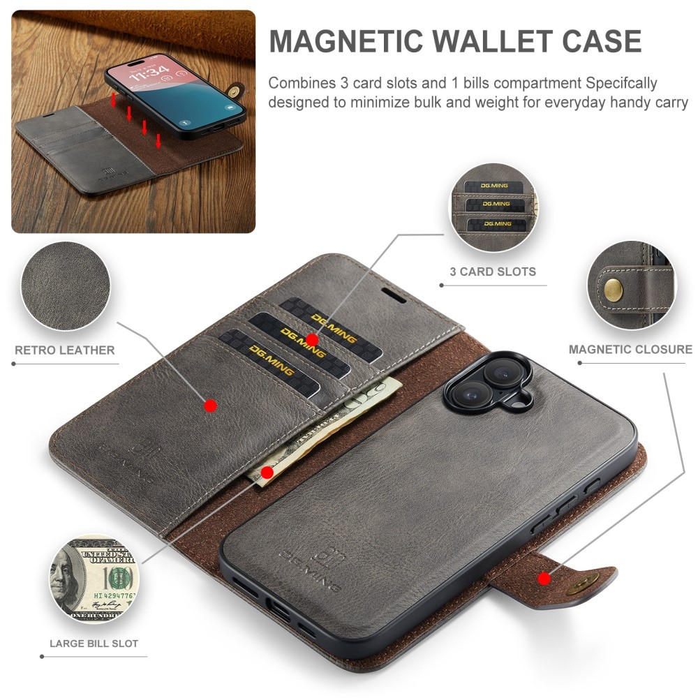 Étui portefeuille Magnet Wallet iPhone 16, Brown