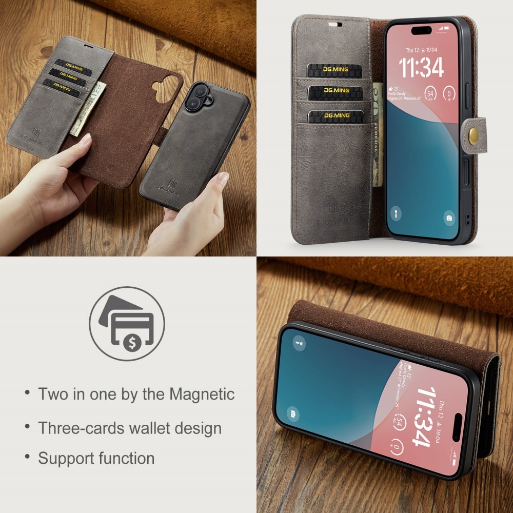 Étui portefeuille Magnet Wallet iPhone 16, Brown