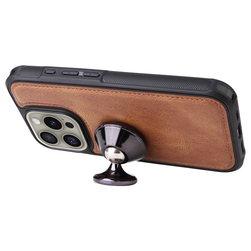 Magnet Leather Multi Wallet iPhone 16 Pro, marron