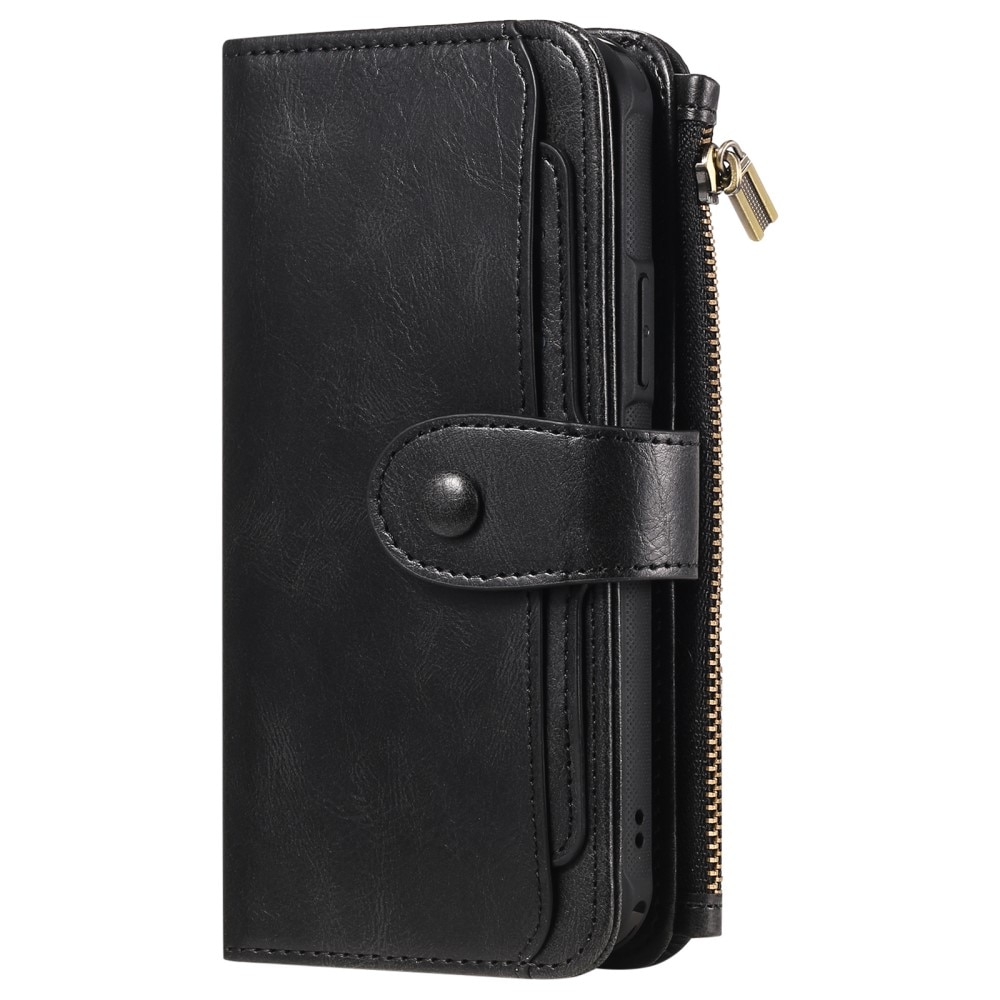 Magnet Leather Multi Wallet iPhone 16 Pro, noir