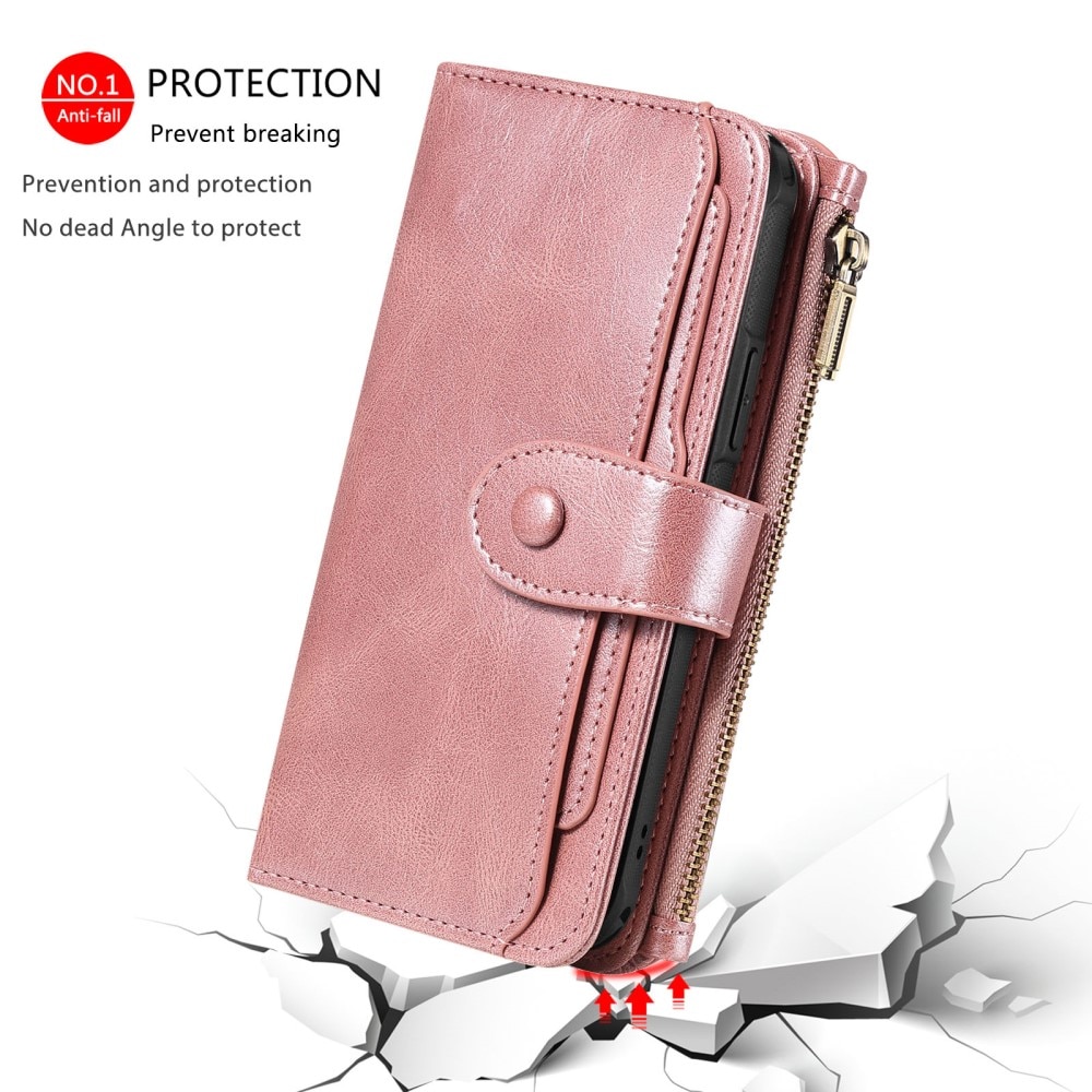 Magnet Leather Multi Wallet iPhone 16, rose