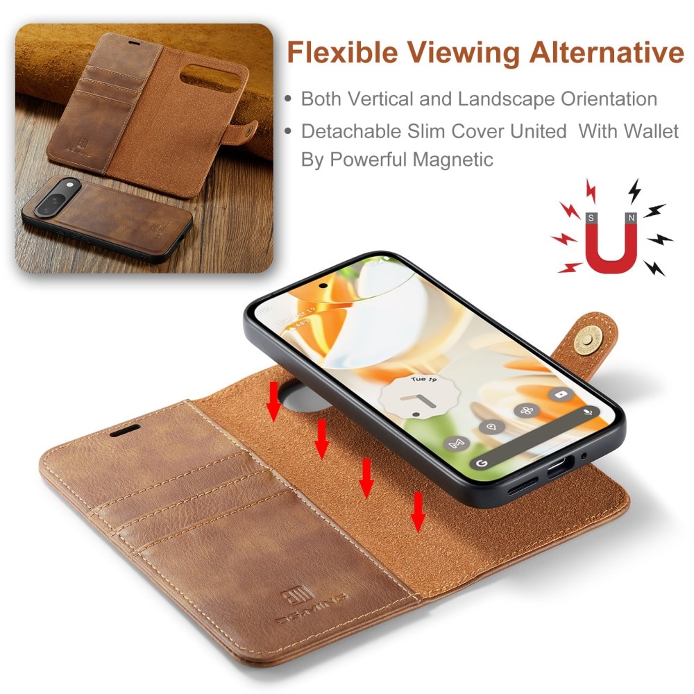 Étui portefeuille Magnet Wallet Google Pixel 9 Pro, Cognac