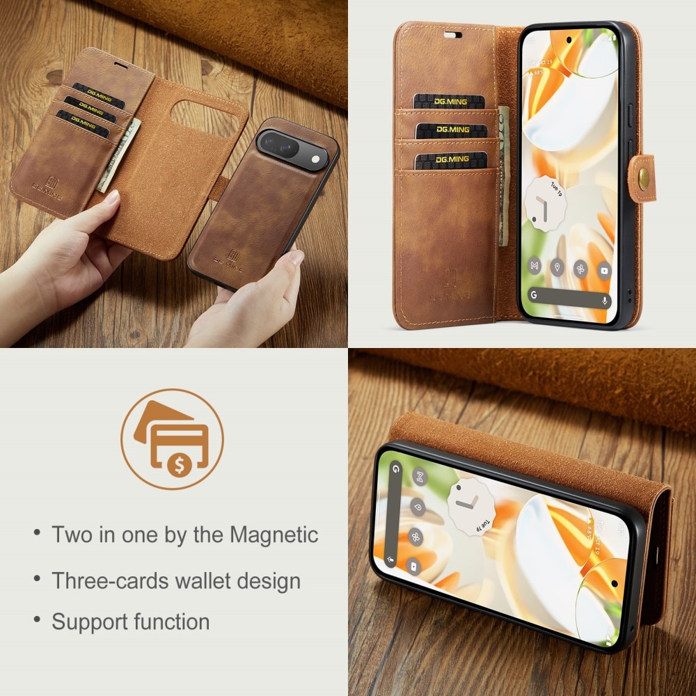 Étui portefeuille Magnet Wallet Google Pixel 9 Pro, Cognac