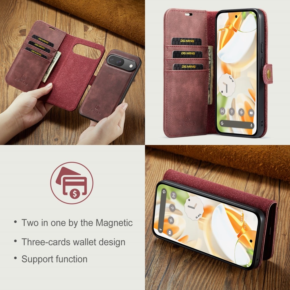 Étui portefeuille Magnet Wallet Google Pixel 9, Red