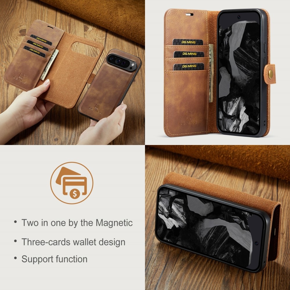 Étui portefeuille Magnet Wallet Google Pixel 9 Pro XL, Cognac