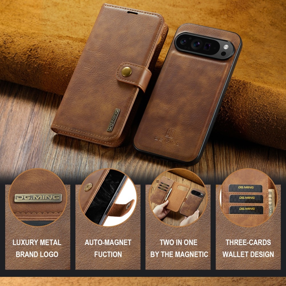 Étui portefeuille Magnet Wallet Google Pixel 9 Pro XL, Cognac