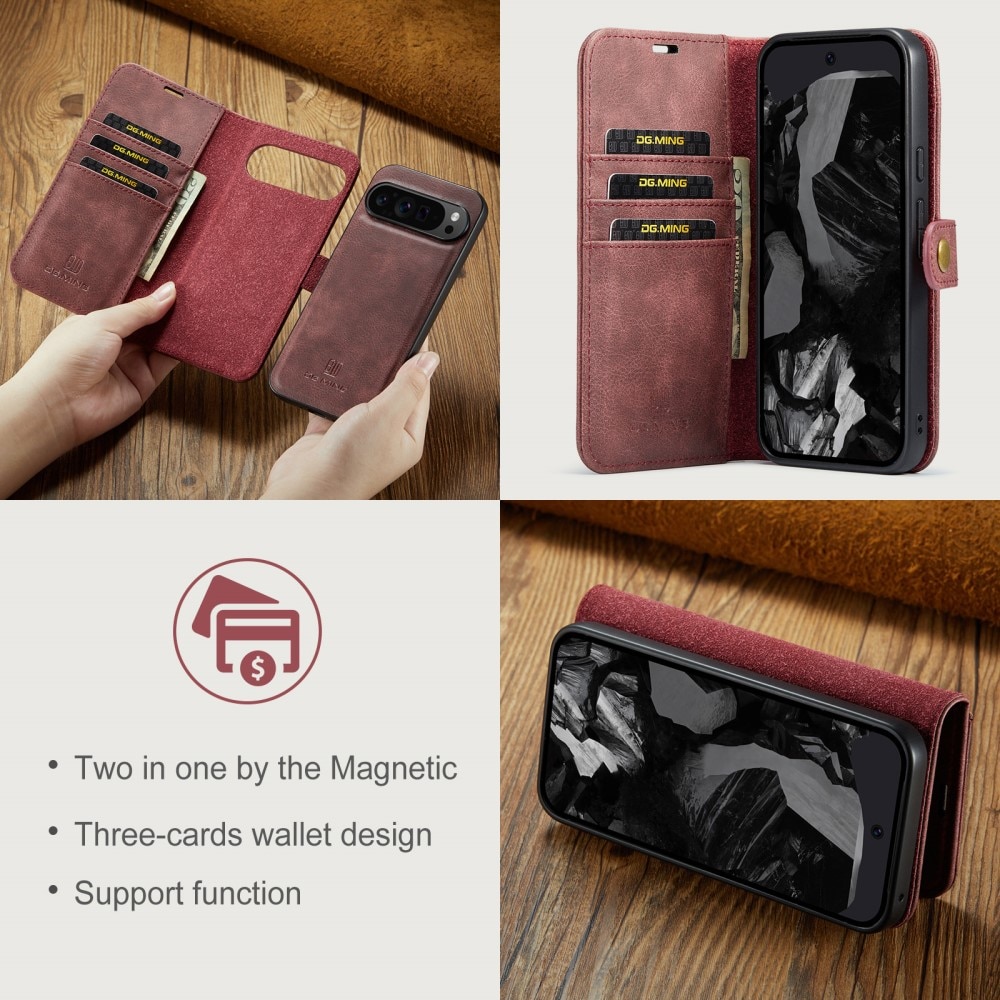 Étui portefeuille Magnet Wallet Google Pixel 9 Pro XL, Red