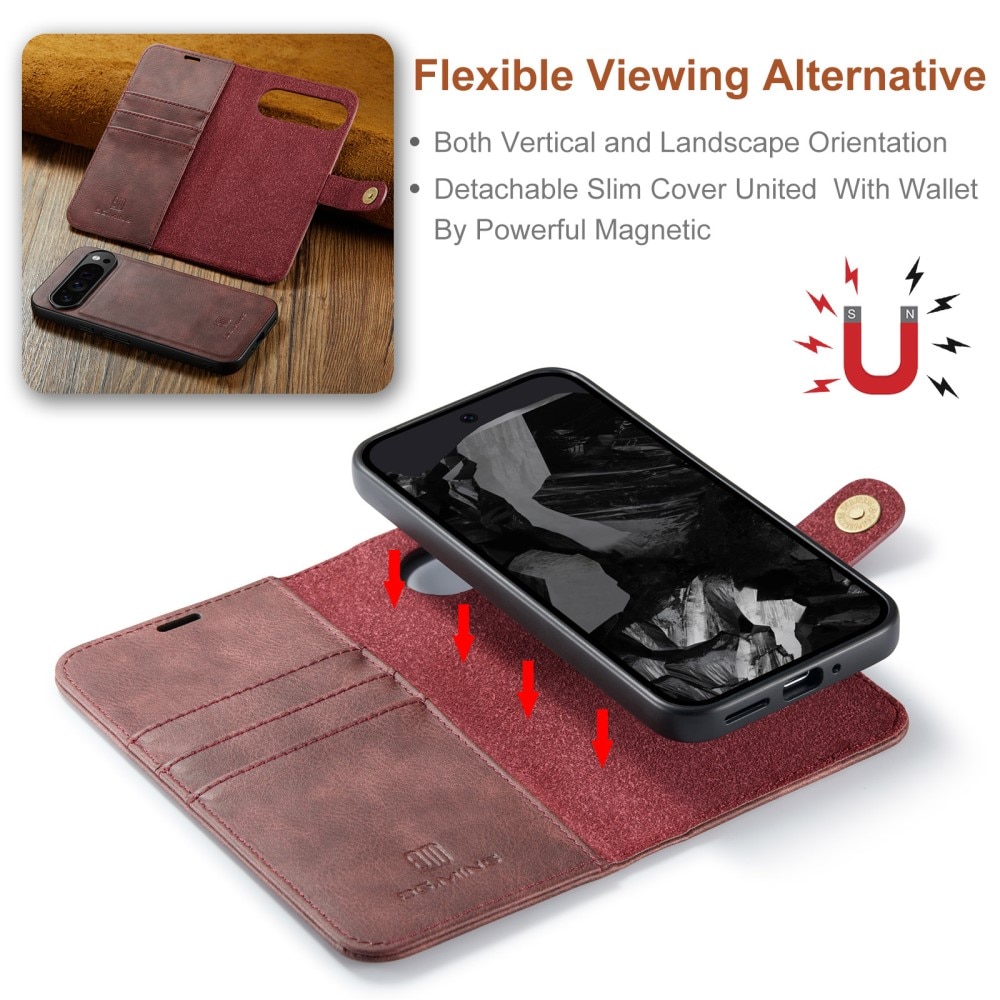 Étui portefeuille Magnet Wallet Google Pixel 9 Pro XL, Red