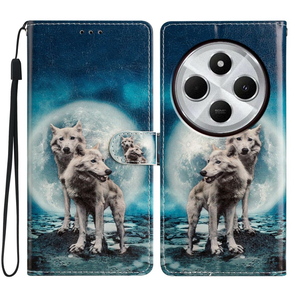 Coque portefeuille Xiaomi Redmi 14C, loups