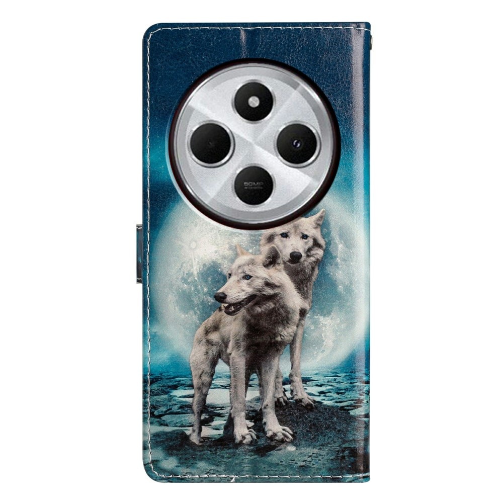 Coque portefeuille Xiaomi Redmi 14C, loups