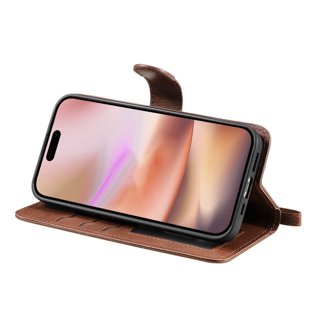 Étui magnétique iPhone 16, marron